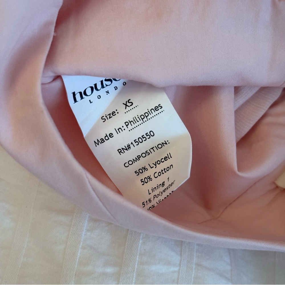 House of CB Florianne Soft Peach Bow Mini Dress - Picture 9 of 10
